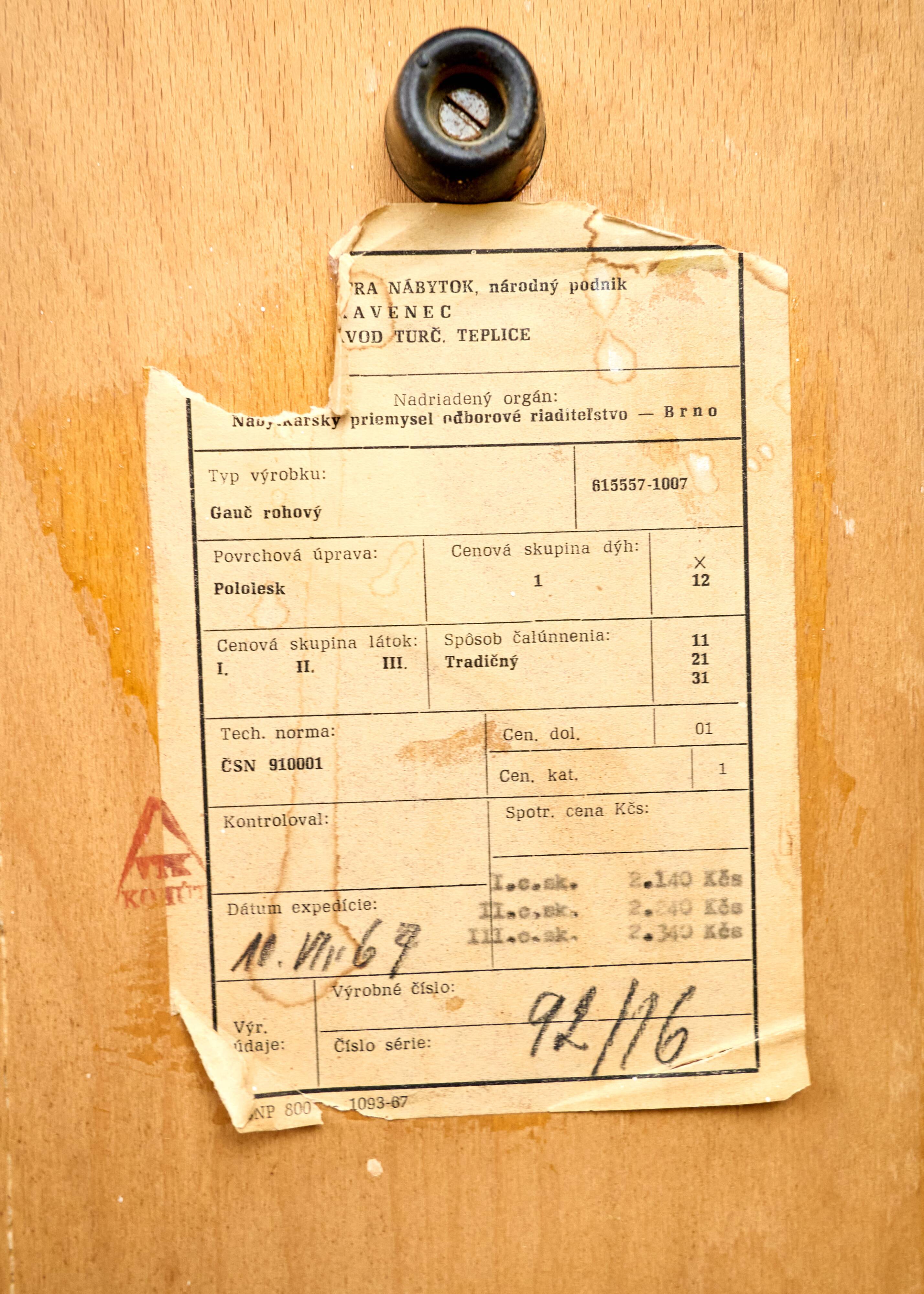 Vintage Modular Corner Sofa Bed with Ottoman, 1960s, Czechoslovakia