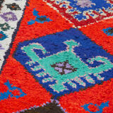 Tapis oriental coureur ancien fait à la main 80 cm x 396 cm