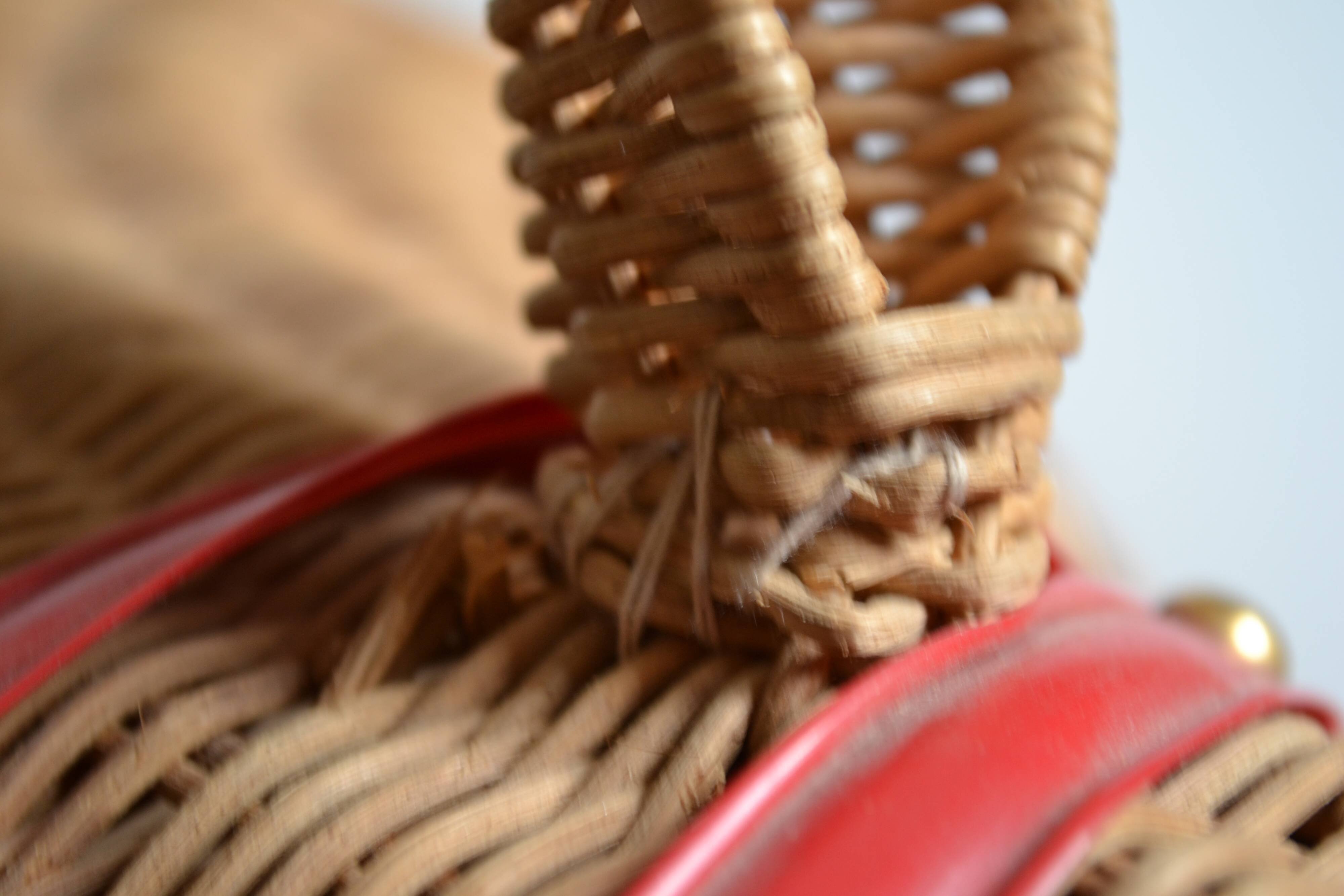 Rattan horse head 1960s 1970s