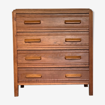 Vintage chest of drawers in solid oak