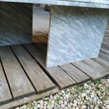 Table basse vintage en marbre travertin