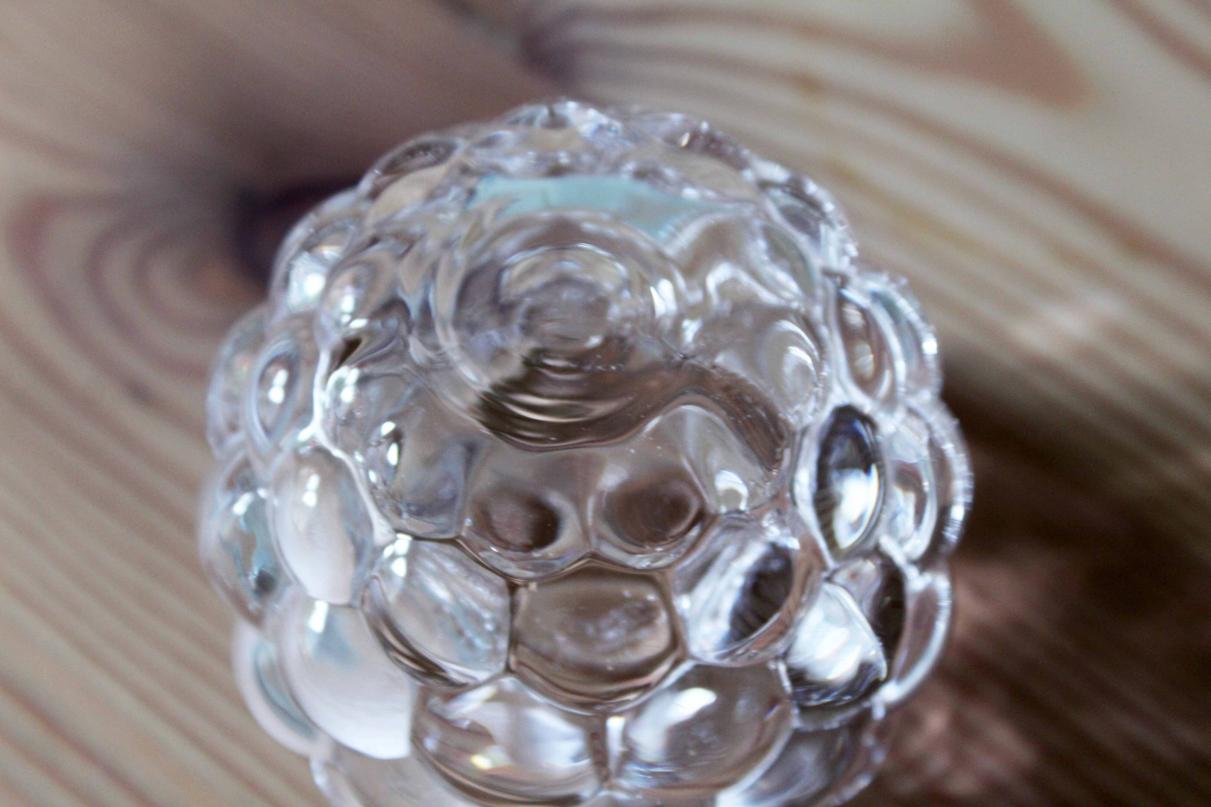 Raspberry-shaped glass tealight holder