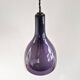 Set of 2 purple and white glass pendant lamps, 1960's / 1970's