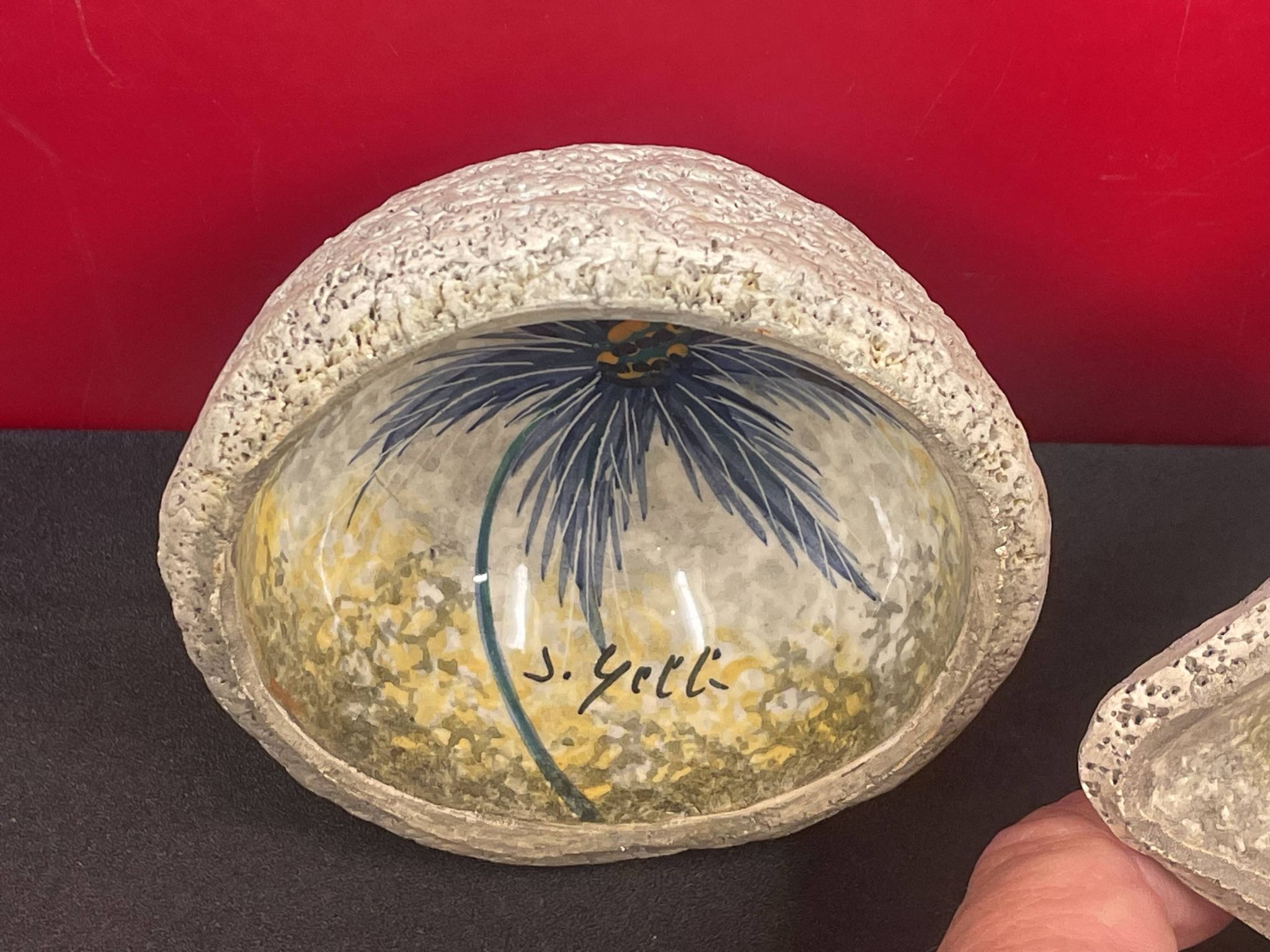 Vallauris ceramic by J. YELL, set of 2 - (9 to 15 cm)