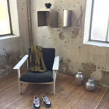 "Zig-zag" satin stainless steel shelf by Joelle Ferlande and François Monnet