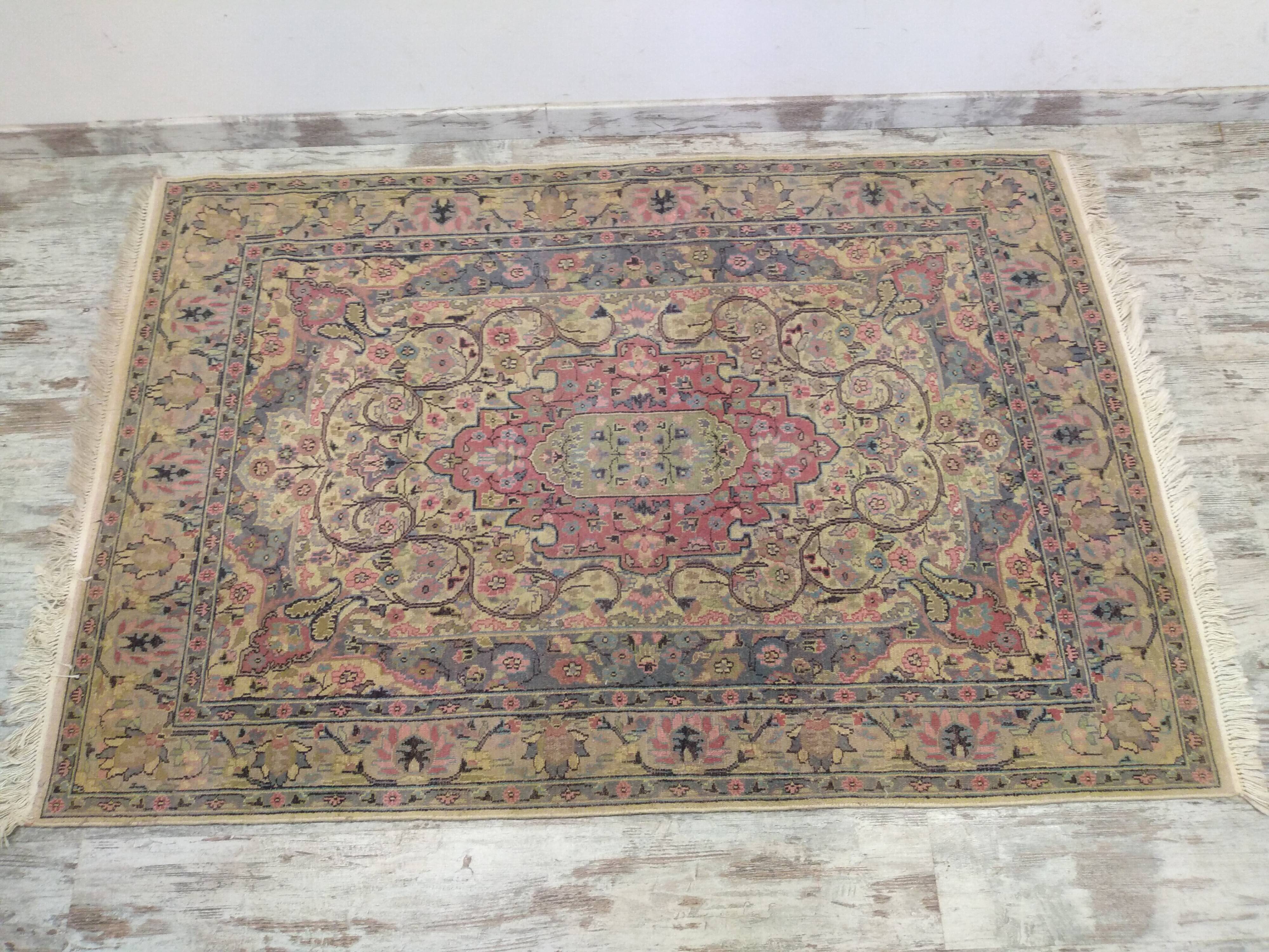 Persian wool and silk rug