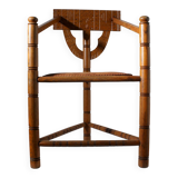 Swedish Carved Oak Monk Chair, 1930s