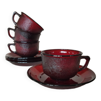 4 Arcoroc Sierra Ruby cups