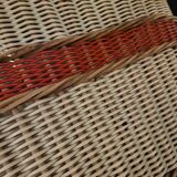 Old oval basket with a wooden base