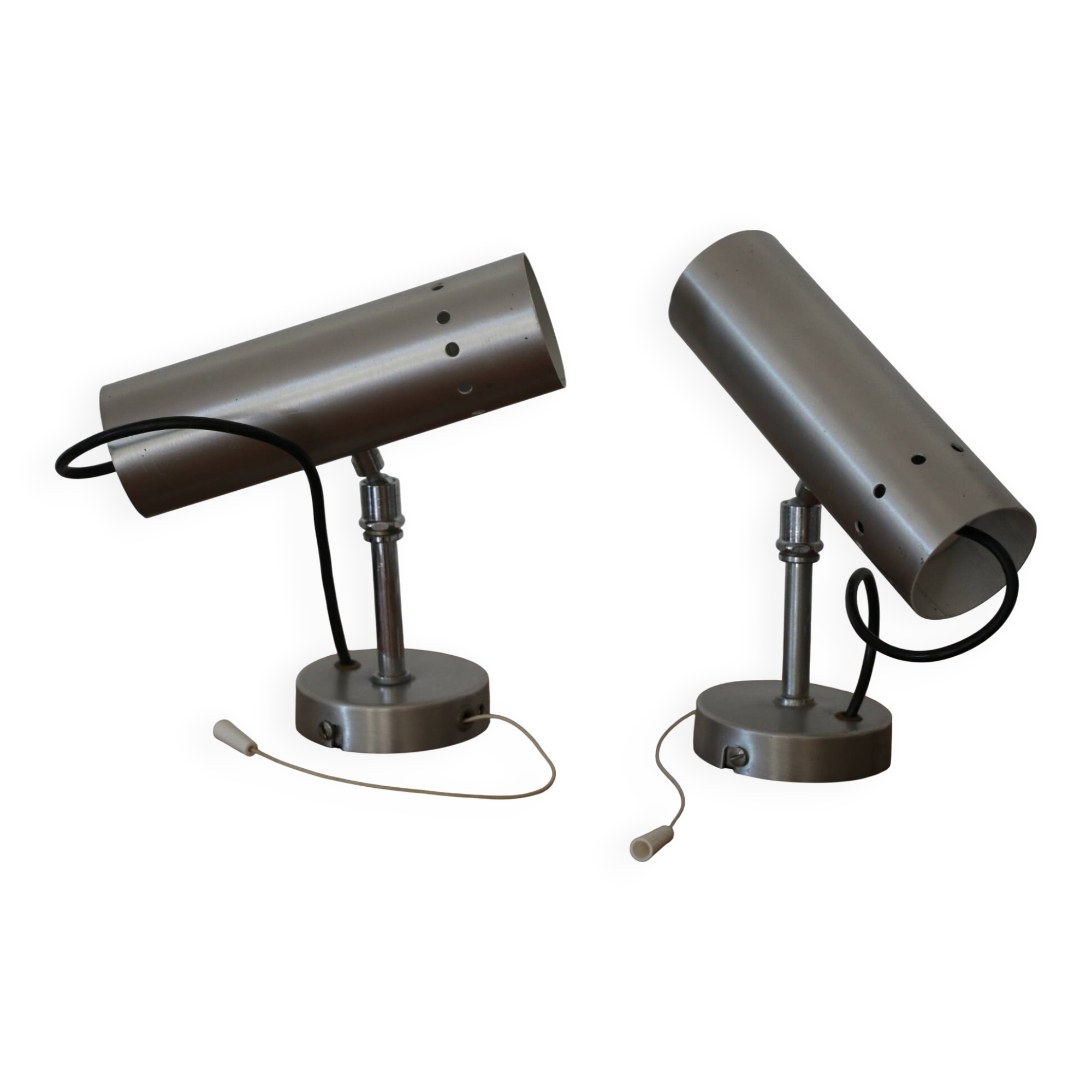 Brushed metal wall lights 1970 (tube)