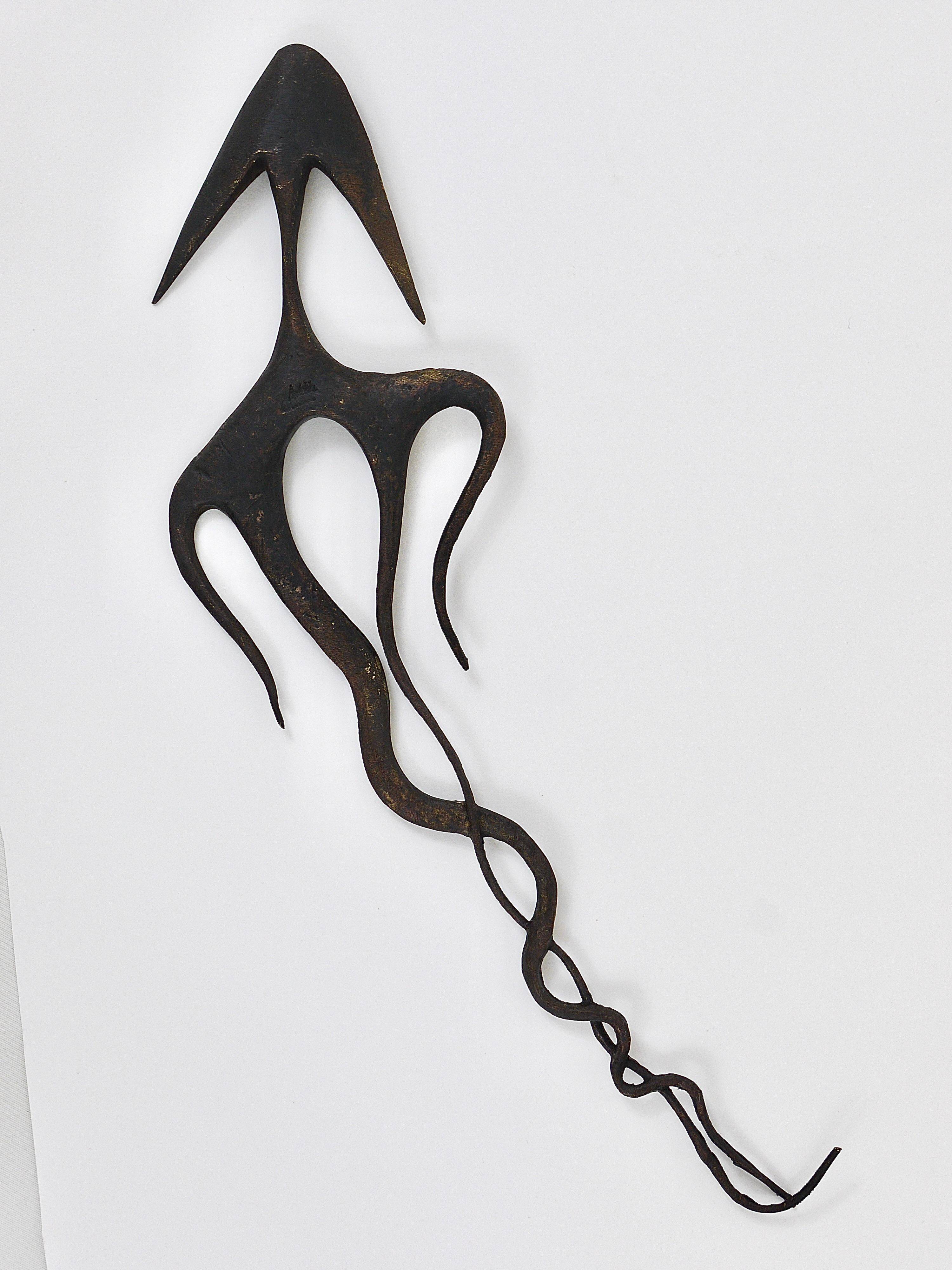 Carl Auböck Wall Sculpture Handmade Napoleon #4271, Brass, Austria