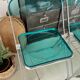 Set of 4 blue Plia folding chairs by Castelli