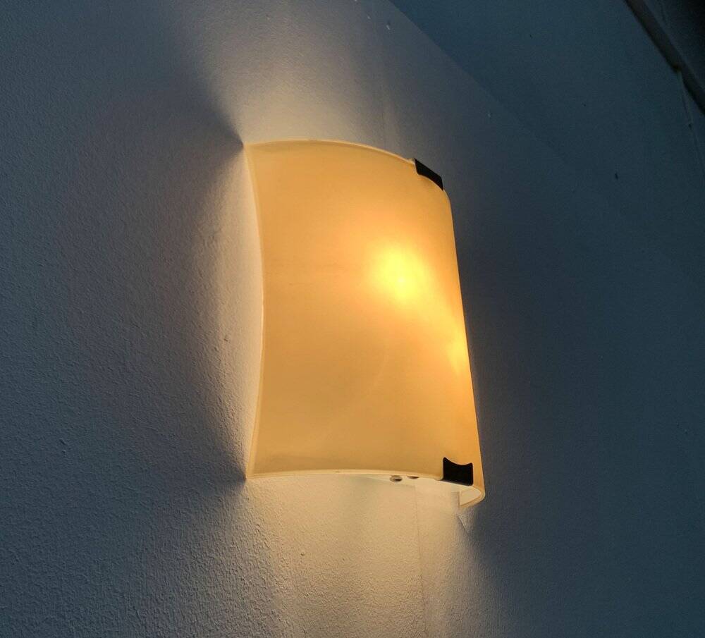 Postmodern vintage Italian glass wall lamp by Lucitalia, 1970s.