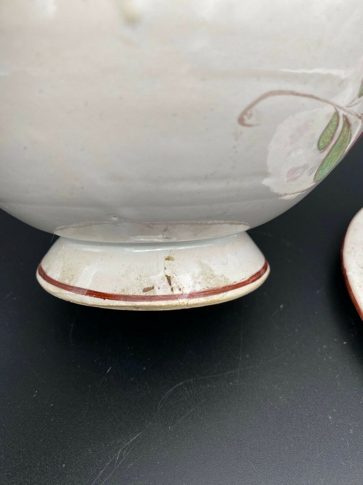 Soupiere faience of east Luneville with decor floral catches xix eme