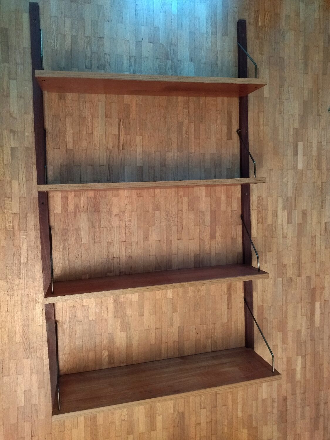 Teak wall shelf