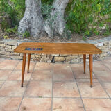 Scandinavian coffee table 1960 wood and ceramic