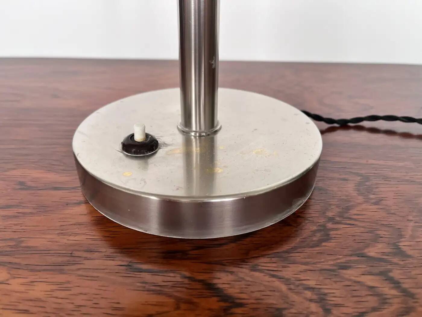 1930s big Bauhaus chrome table lamp, Czechoslovakia