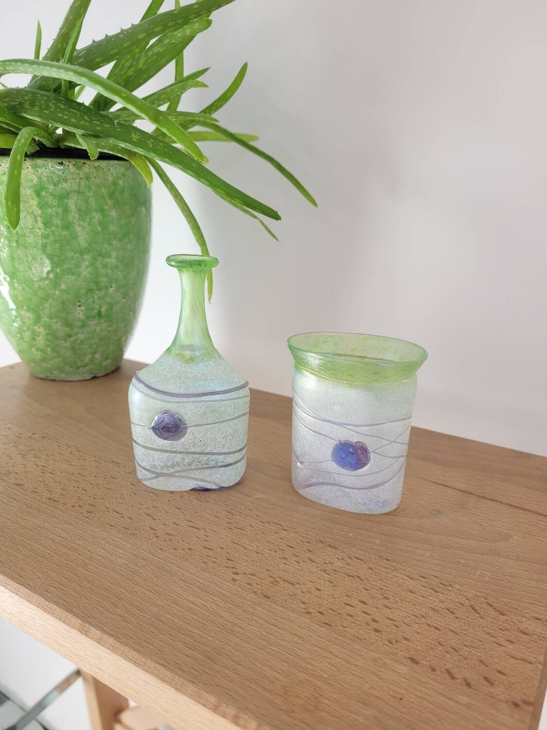 Kosta Boda Sweden Glass Vase and Goblet