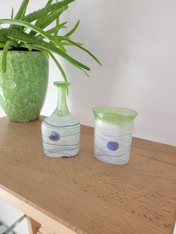 Vase et gobelet en verre Kosta Boda Suède