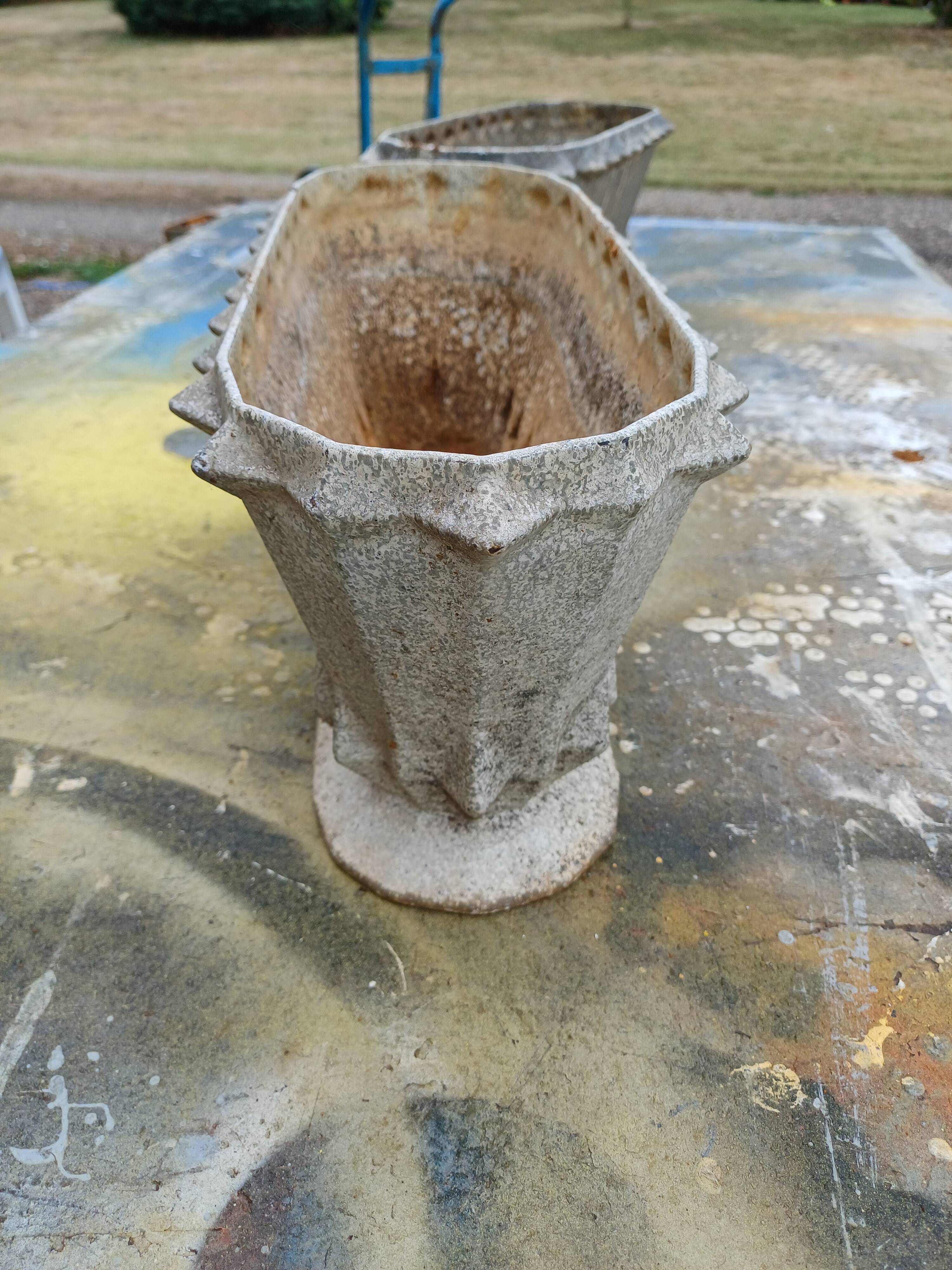Pair of enamelled cast iron planters from 1900 from Charleville-Mézières