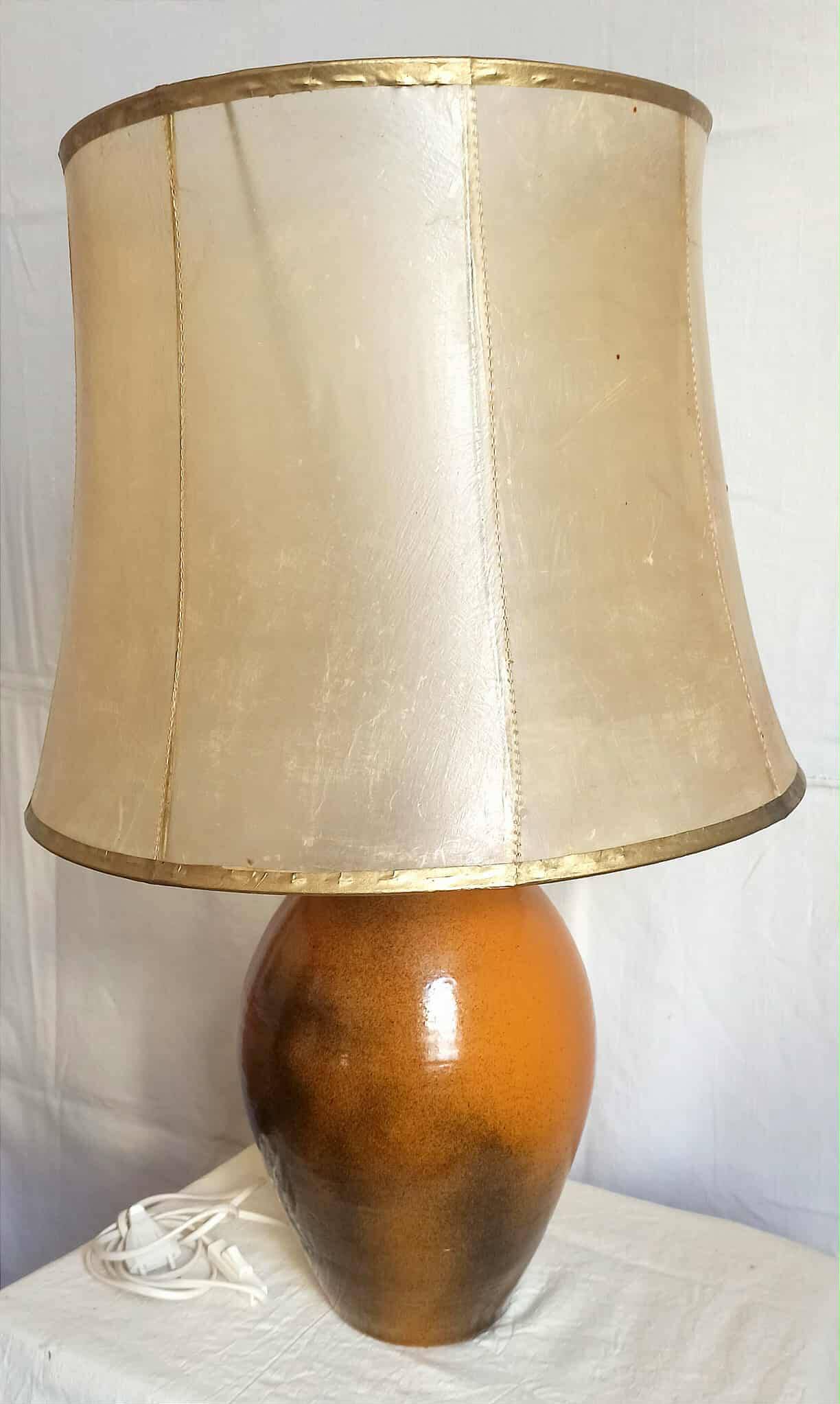 1970s Terracotta Ceramic Lamp, Height 69 cm