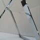Glass and chrome coffee table, trestle legs, vintage 1960-1970