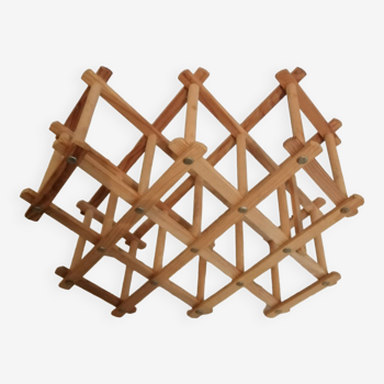 Foldable wooden bottle rack