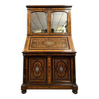 Lemarchand-Lemoine: Scriban cabinet stamped Napoleon III period in marquetry