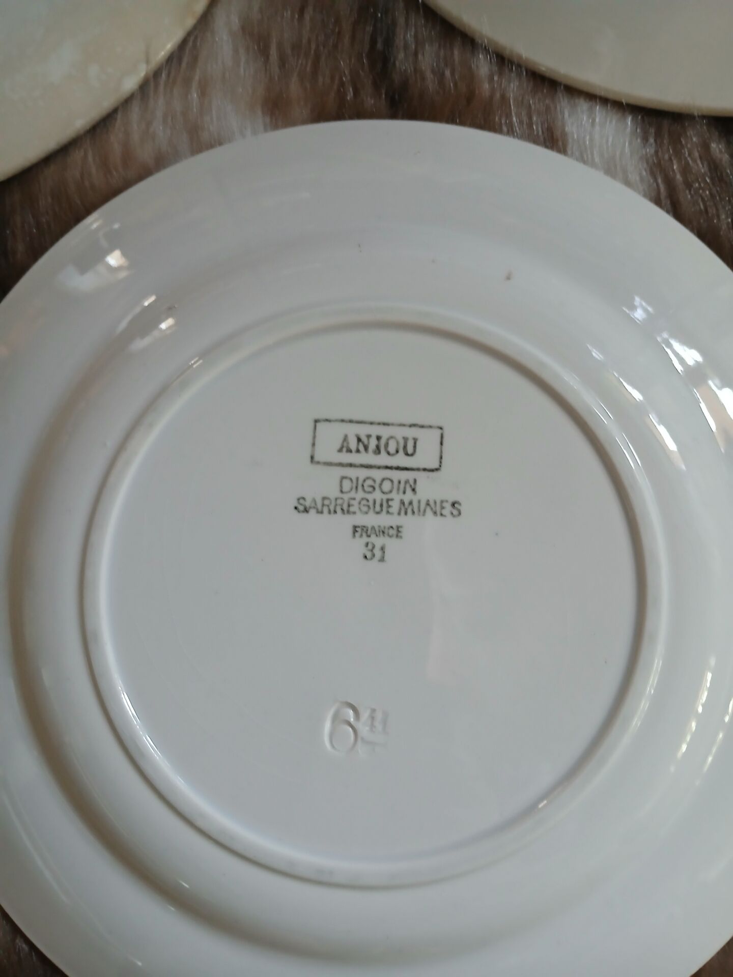 5 assiettes à dessert anciennes Digoin et Sarreguemines