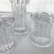 Glass candle holders by Göran Wärff for Kosta Boda, Sweden, 1970s.