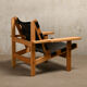Kurt Østervig hunting chair in black leather for K. P. Jørgensens Møbelfabrik