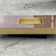 Willy Rizzo coffee table in walnut burl and brass 1970
