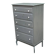 Scandinavian chest of drawers with 5 anthracite grey drawers in solid wood.