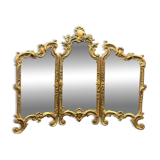 Miroir Triptyque, Bronze Doré, vers 1900.