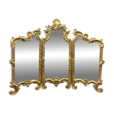 Triptych mirror, gilt bronze, circa 1900.