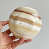 Bowl, alabaster pocket bowl with lid