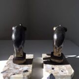 Paire de serres livres art déco éléphants Franjou