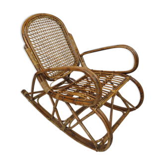 Rocking chair braided rattan