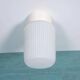 Space-age ribbed glass ceiling lamp, minimalist glass lamp.