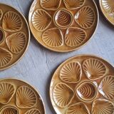 Set 6 assiettes à huitres marron
