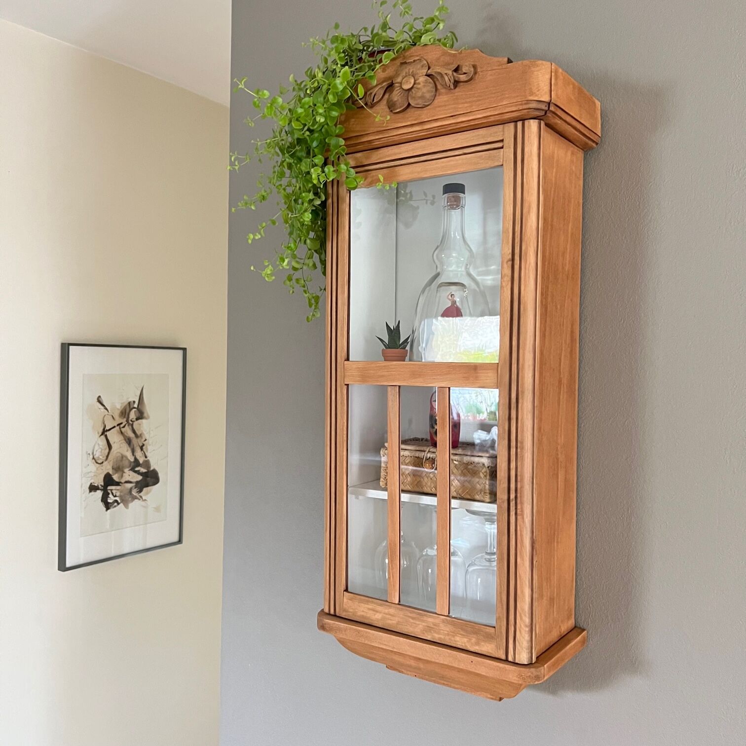 Restored art deco wooden showcase