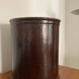 Leather waste paper basket