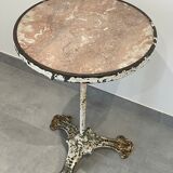 Table terrace guinguette edge of loire, iron, cast iron and marble