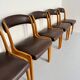 Set of 6 Baumann curved wood and imitation leather chairs, gondola model, 70s