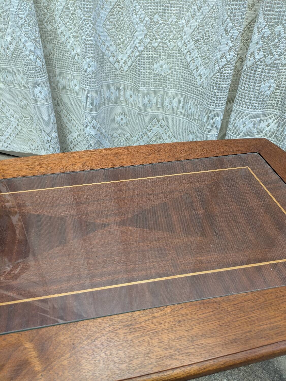 Wood and glass coffee table