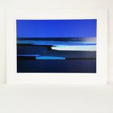 Lithograph, abstract landscape - nocturne, Denmark 1980s