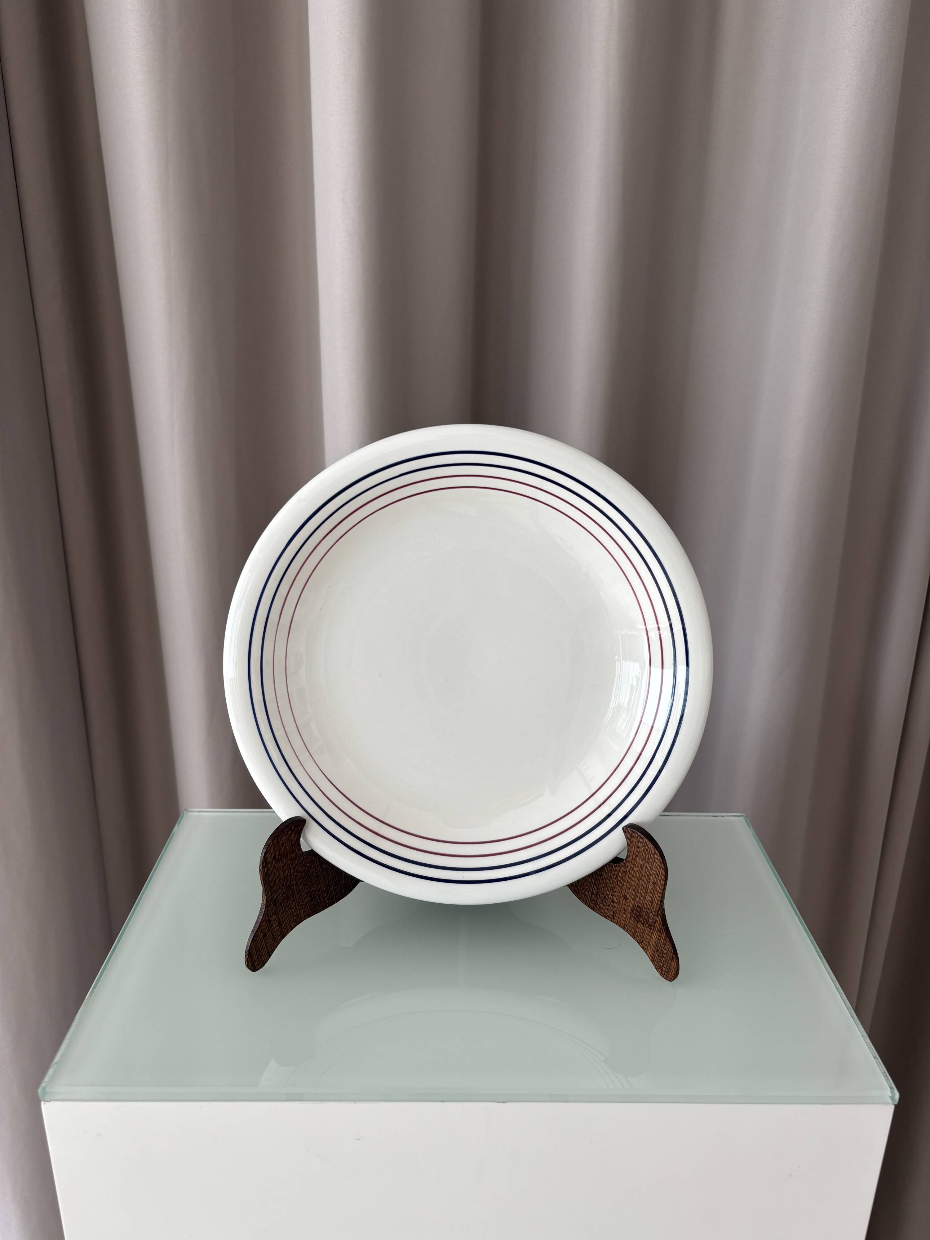 Set of 4 Vintage Primula Dinner Plates – Made in Italy – White Ceramic with
