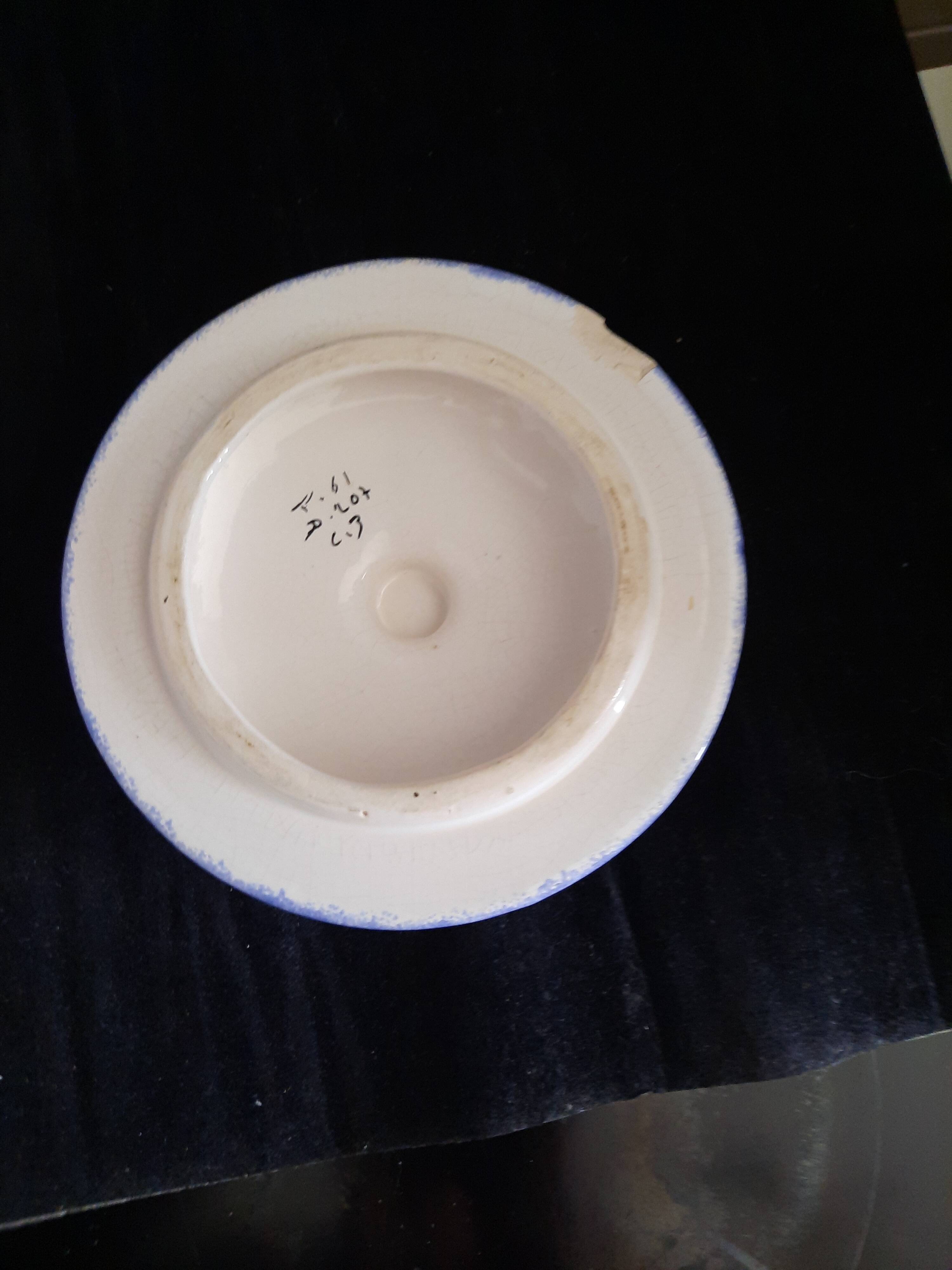Large stockpot with lid - Henriot Quimper - Cordon Bleu decoration