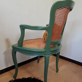 Restyled canned convertible armchair
