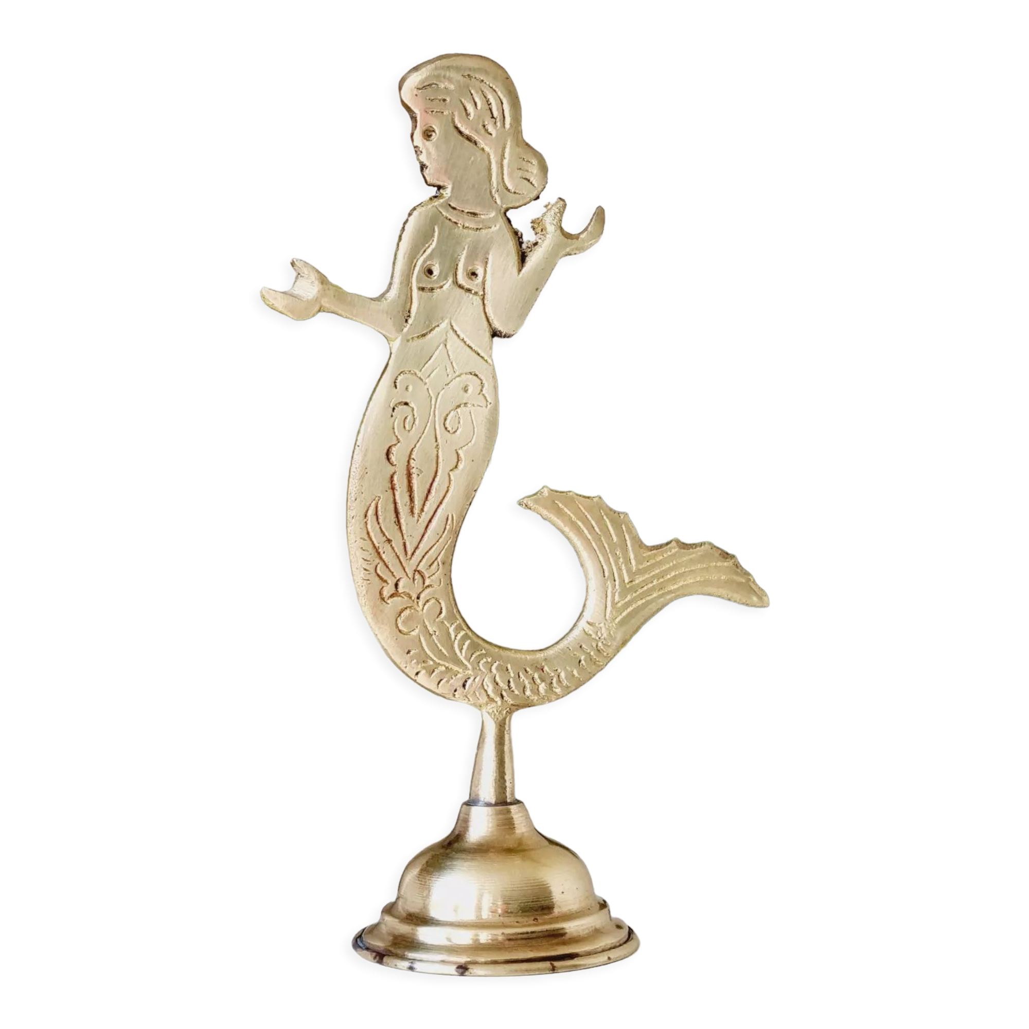 Golden brass mermaid